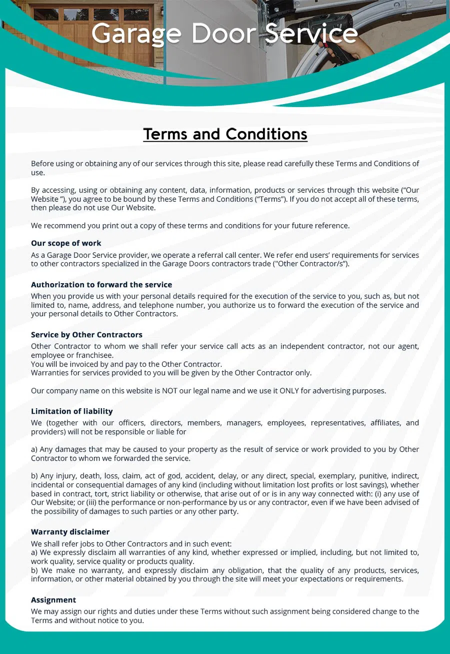 Garage Door Mobile Service Repair Tacoma, WA 253-330-8712